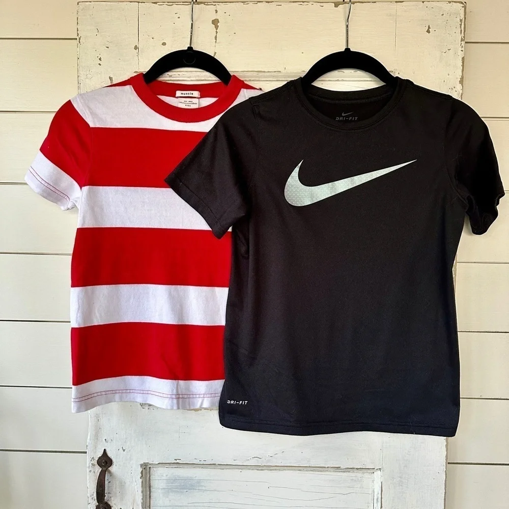 SET/2, BOYS SHORT SLEEVE SHIRTS. SIZE M